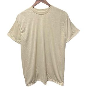 Plain Blank Tan Sand United States Military Vintage 90s 2000s Short Sleeve Shirt